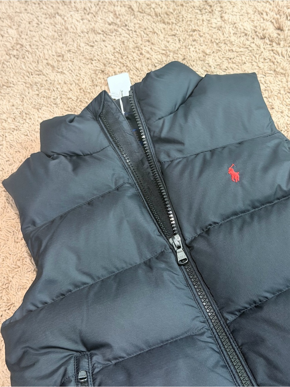 Polo Ralph Lauren Kids Puffer Vest Duck Down Logo, Black , Size 6 NWOT